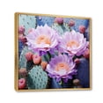 thumbnail image 2 of Designart "Fishhook s Charm Pink Green Cactus I" Floral Floater Framed Canvas Wall Art, 2 of 7