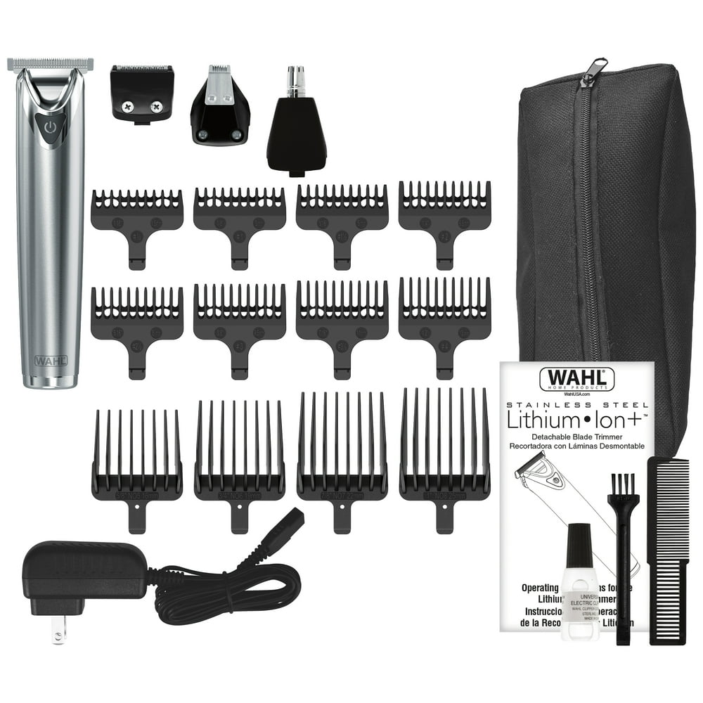 WAHL 98185001 Stainless Steel Lithium Ion Men's Multi Purpose Beard Facial Trimmer and Total