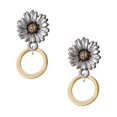 thumbnail image 2 of Delight Jewelry Gold-tone Medium Karma Ring - Two-tone Daisy Flower Post Earrings, 2 of 4