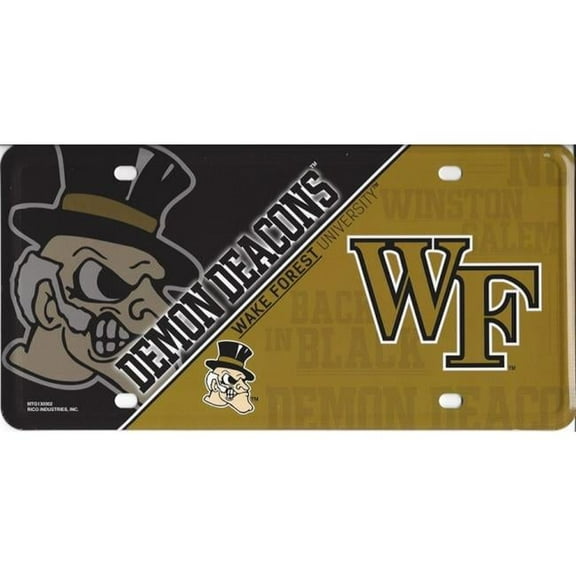College Rico Industries Wake Forest Demon Deacons Metal Tag Metal Auto Tag 12" x 6" - Great For Truck/Car/SUV