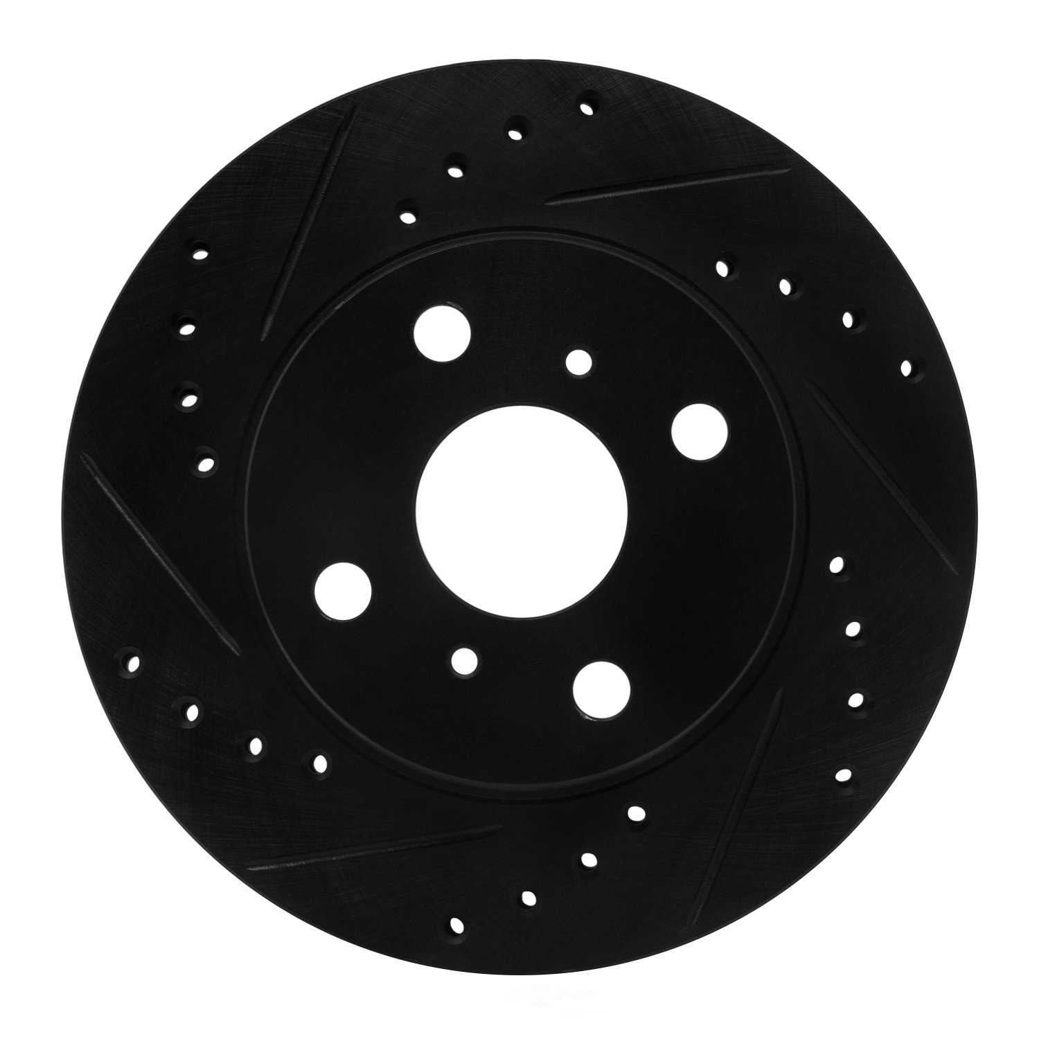 Dynamic Friction Company 633-76021L DFC Brake Rotor - Drilled And Slotted - Black