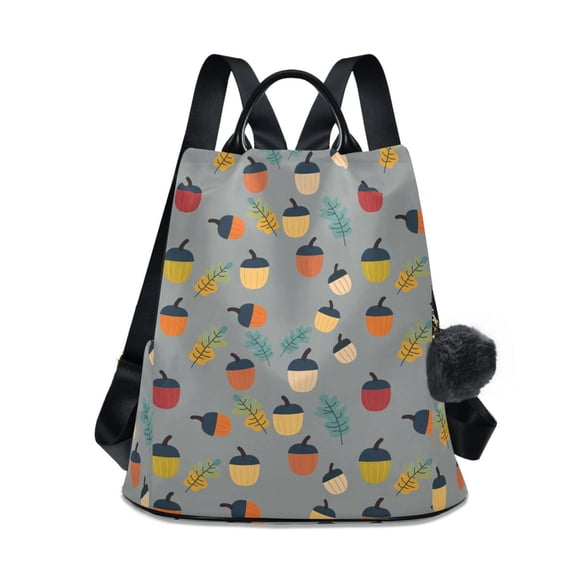 FORMRS Women's Travel Backpack Purse Anti-Theft Hidden Pockets Casual Shoulder Bag, Cute Acorns Pattern