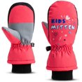 thumbnail image 1 of Guantes de esquí de invierno para niños, guantes de nieve térmicos impermeables y cálidos para correr, esquiar, ciclismo, deportes al aire libre para niños y niñas de 4 a 6 años (rojo) Rojo Verde, 1 of 5