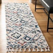 SAFAVIEH Morocco Ava Abstract Geometric Polyester Runner Rug, Cream/Multi, 2'2" x 8'