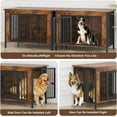 thumbnail image 6 of 39.96" XL Wooden Large Dog Crate Furniture for Medium and Large Breed, Chew-Resistant Dog Kennel Furniture Indoor with 2 Doors and 3.94" Raised Feet, as TV Stand,  Crate Table,Brown, 6 of 7