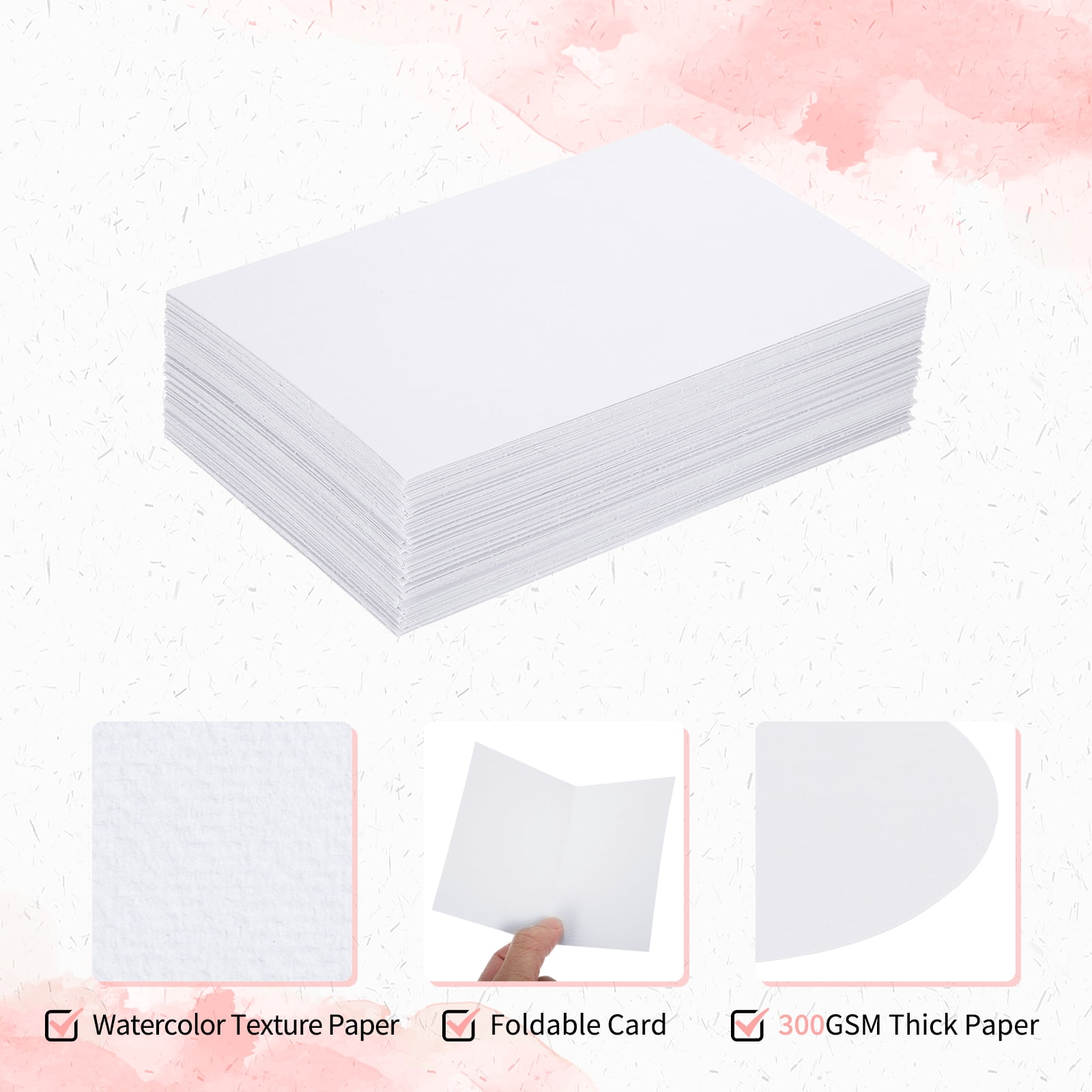Uxcell Watercolor Paper Bulk, Water Color Cotton Paint Paper Cold Press 92lb/250 GSM for Art Painting Artists Drawing Supplies 4"x6"