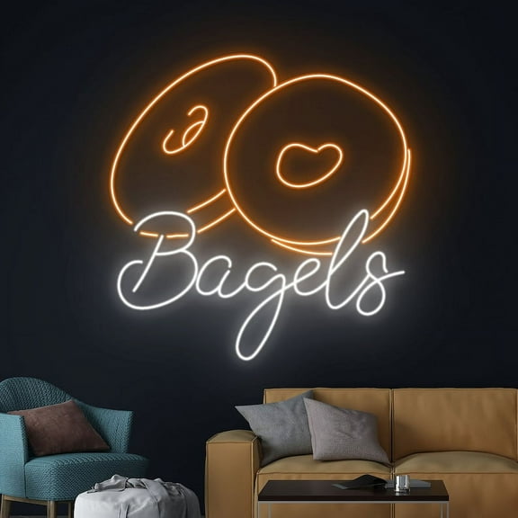 Handmadetneonsign Bagels Neon Light, Bagel Neon Sign, Bagel Led Light, Bakery Led Sign, Baking Room