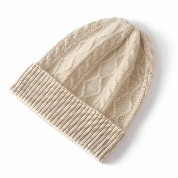 TELOLY 100% Merino Wool Beanies for Women Winter Autumn Solid Warm Soft Wool Hat Ear Protect Female Bonnet Skullies Cap