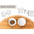 thumbnail image 2 of Nat & Jules Mine Also Mine White 6 inch Stoneware Raised Pet Food and Water Bowls Set of 2, 2 of 6