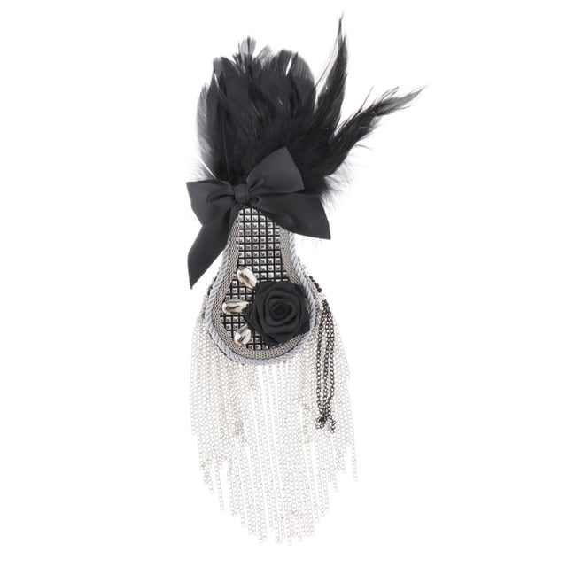 Insignias de broche retro perfecl Borla de plumas negras