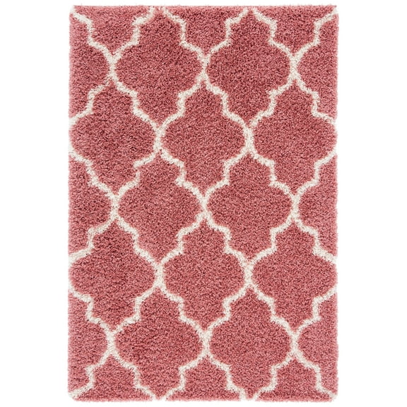 SAFAVIEH Venus Shag Waverly Trellis Area Rug, Pink/Ivory, 4' x 6'
