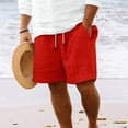 thumbnail image 2 of Men's Shorts Cotton And Shorts Multi Bag Tethered Striped Beach Pants For Men, 2 of 6