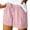 4AG# Pink, variant on Linen Shorts for Women Summer Plus Size Bermuda High Waist Work Button Wide Leg Khaki Short Twill Chino Casual Ladies Trouser With Pocket 5" Inseam