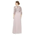thumbnail image 2 of Alex Evenings Scoop Neck 3-4 Sleeves Back Zipper Shimmering Long Embroidered Sequin Dress, 2 of 3