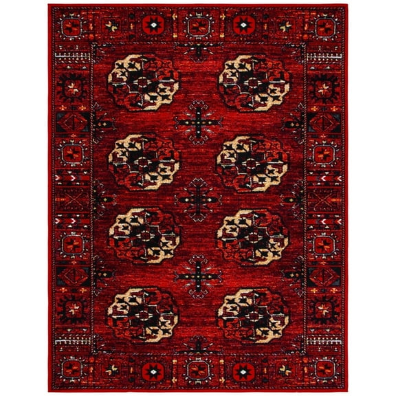SAFAVIEH Vintage Hamadan Regent Traditional Area Rug, Red/Multi, 6'7" x 6'7" Square
