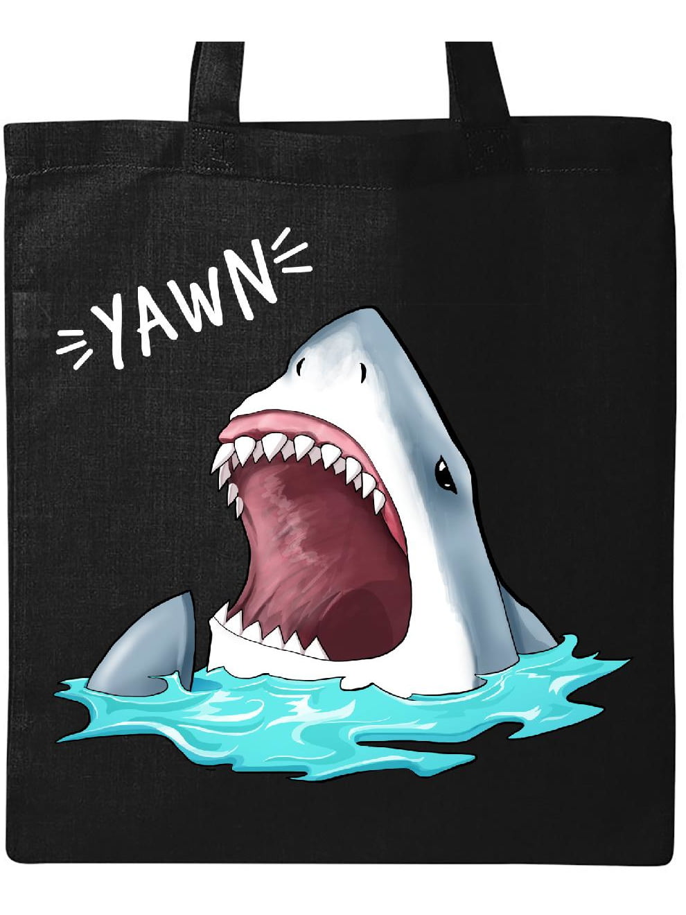 Black Classic Canvas Tote Bag Large Women Casual Shoulder Bag Handbag Spitting Bubble Great White Shark