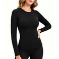 thumbnail image 2 of Auralook Long Sleeve Undershirt for Women Soft Round Neck Thermal Shirts Base Layer Warm Bottom Tops, 2 of 7