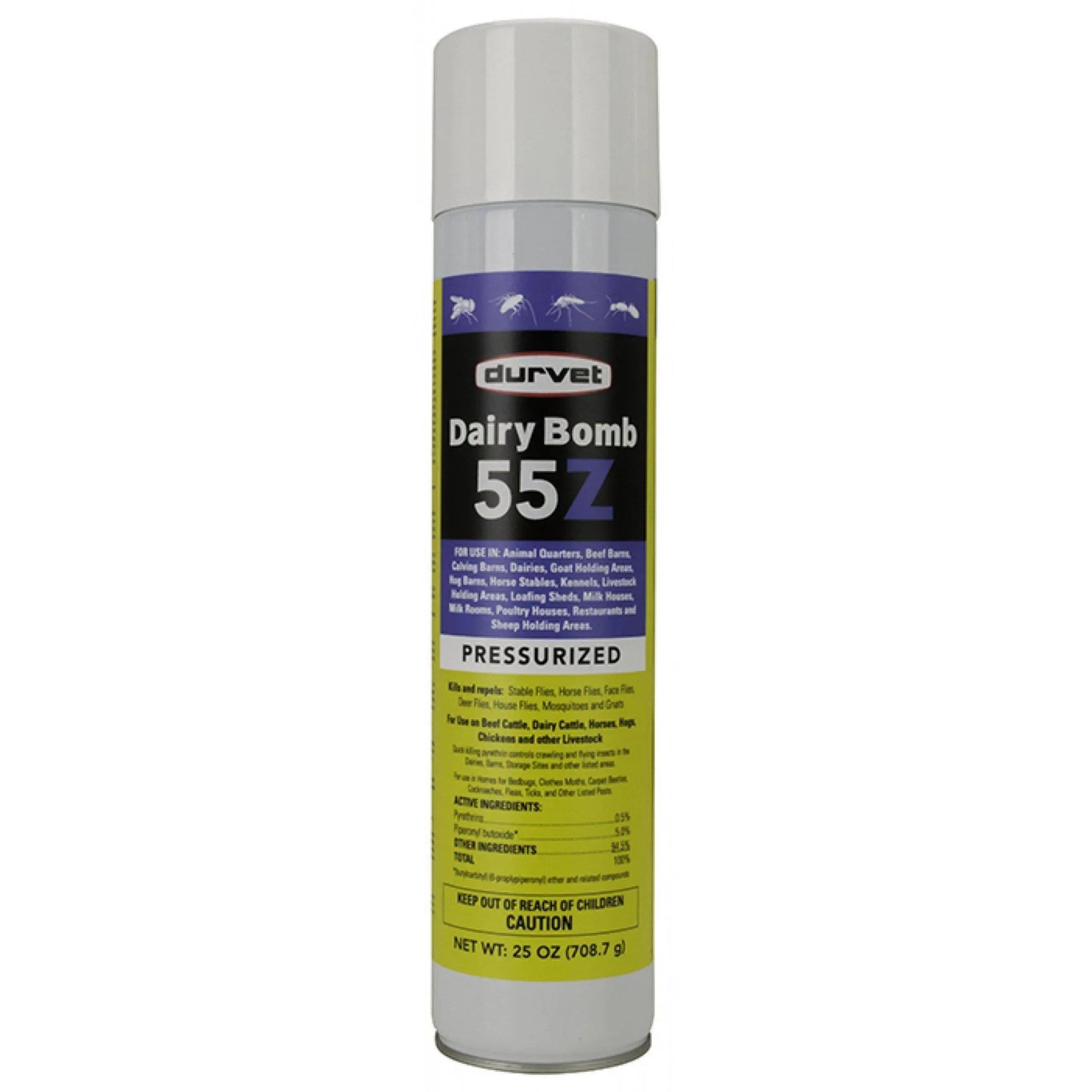 Durvet Dairy Bomb 55Z Kills and Repels Flies Mosquitoes & Gnats 25 oz.