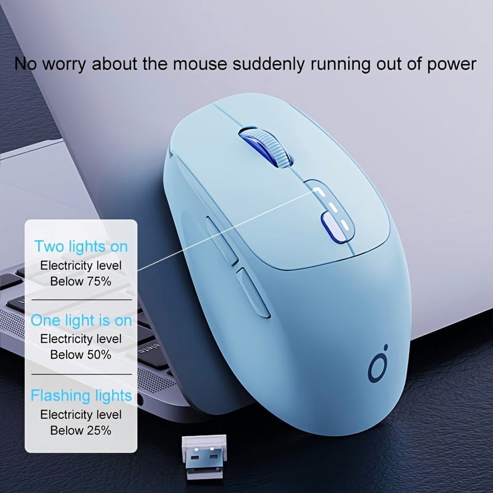 Mini ambidextrous optical wireless mouse, rechargeable 2.4G+Bluetooth, silent one-click rebound, Type-C charging, suitable for office, gaming, home, laptops and desktops, compatible with Windows 10,
