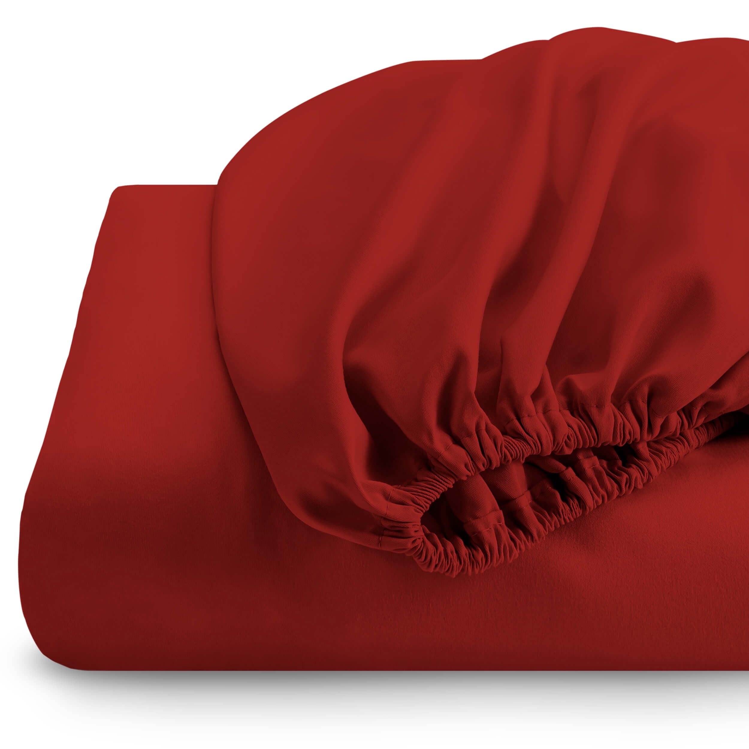Fitted Sheet + Pillowcase Set, Microfiber, Wrinkle Resistant, Queen, Red