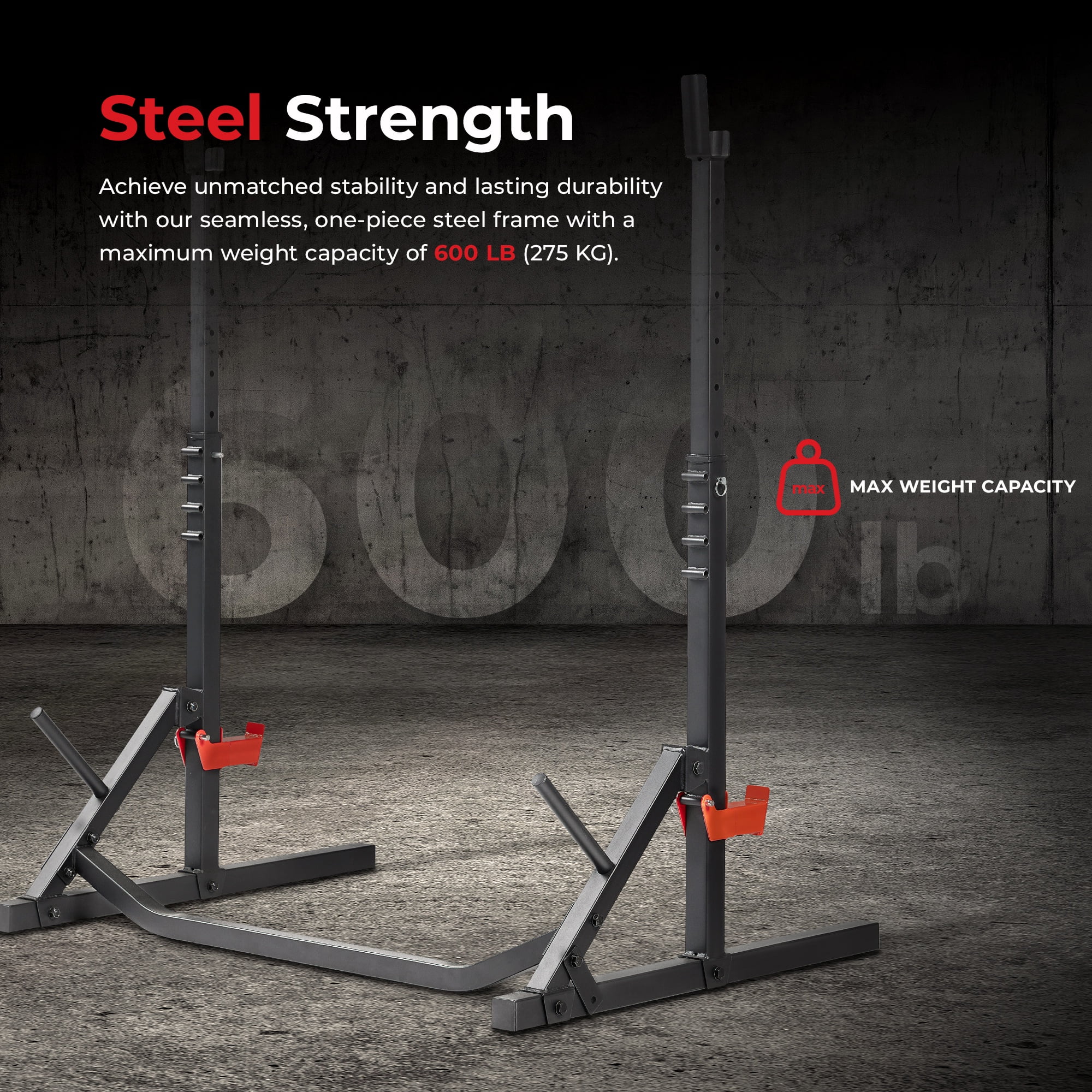 Sunny Health & Fitness Adjustable Bench Press Squat & Weight Rack, Shoulder Press, Incline Bench Lift, Dumbbell Rows, Deadlifts - SF-XF922011