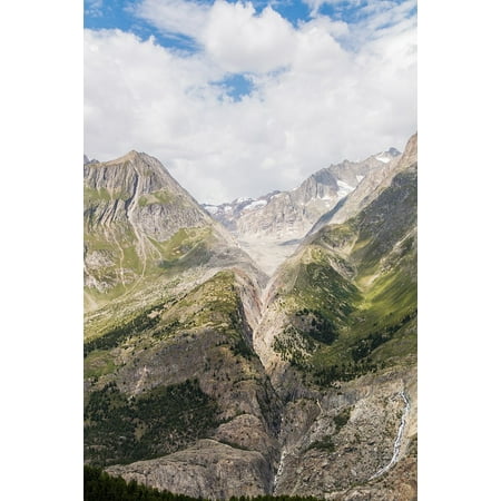 Canvas Print Aletsch Hiking Shoes Switzerland Glacier Mountains Stretched Canvas 10 x
