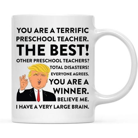 

Koyal Wholesale President Donald Trump Terrific Preschool Teacher Ceramic Coffee Mug