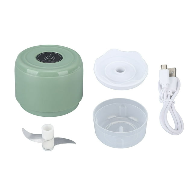 Mini picadora de ajo eléctrica, inalámbrica, portátil, resistente al agua, para cebollas, jengibre y camping, 100 ml, carga USB, 5 V, color verde