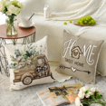 thumbnail image 4 of Bless Our Home Farmhouse Eucalyptus Leaves Throw Pillow Covers, 18 x 18 Inch Truck Home Sweet Home Cushion Case Decorations Set of 4, 4 of 6
