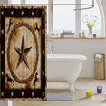 thumbnail image 3 of Manfei Vintage Western Stars Shower Curtain 72Wx72L,Boho Wild Horse Bathroom Curtain,Cream Brown, 3 of 5