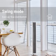 Stadler Form tower fan Peter, energy-efficient and quiet with 29 dB(A), with remote control, swing function, 6 speed levels, 7-hour timer, dimmable LEDs, suitable for the bedroom, white