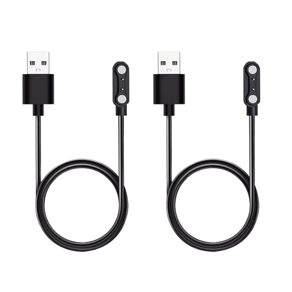 GJX 2Pcs Universal Smart Watch Charger,2-Pin 4 Mm Magnetic Usb Charging Cable,Universal Replacement Charging Cord for Smart Watch&Fitness Tracker,Strong Magnetic Adsorption,Fast Safe Charging