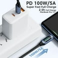 thumbnail image 2 of HAHDAXIA 100W USB C to USB C Cable 6.6ft/2Pack Type C Charge Fast Charging Cable USB C Cable with LED Display, C to C Type Fast Charging Cable 480Mbps Nylon Braided Type C Cable for Samsung G, 2 of 7