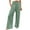 Green, variant on AOMPMSDX Pants For Women Linen High Waisted Wide Leg Loose Fit Palazzo Pants Casual Beach Trendy Trouses With Pockets Brown Casual Shorts S