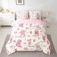 thumbnail image 2 of Feelyou Hippie Cowgirl Cowboy Twin Bedding Sets 7pcs, Bowknot Cherry Bedding Comforter Set, 2 of 8