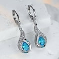 thumbnail image 4 of Pendientes gota de agua circonita diamante pendientes hebilla de oreja Mujer Lujo ligero versátil pequeña joyería, 4 of 6