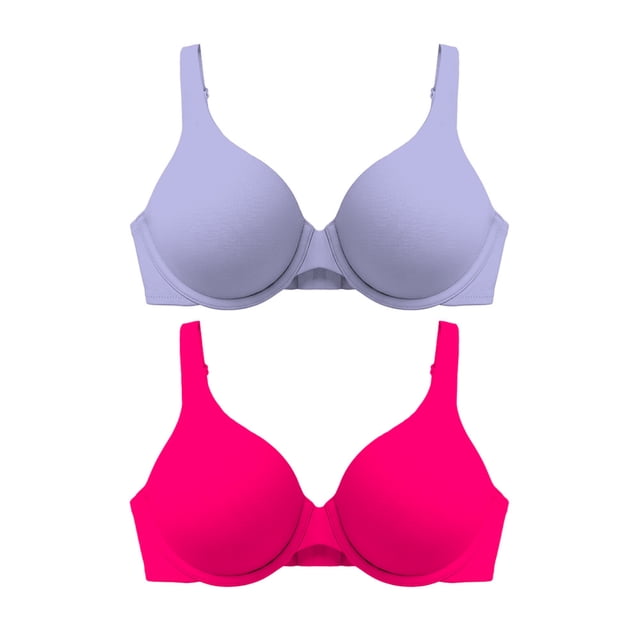 Brasier Fruit Of The Loom para Dama, Silueta Tipo Gota Multicolor Talla 38B, 2 Piezas