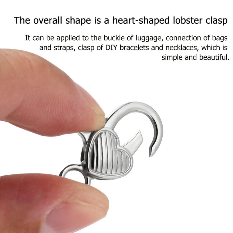 10Pcs Metal Heart Lobster Paw Clasps for Jewelry Making Bracelet