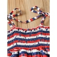 thumbnail image 5 of Bagilaanoe Baby Girls Romper Dress Stars Stripe Printed Bandage Strap Summer Casual Sleeveless  Independence Day Jumpsuit, 5 of 8