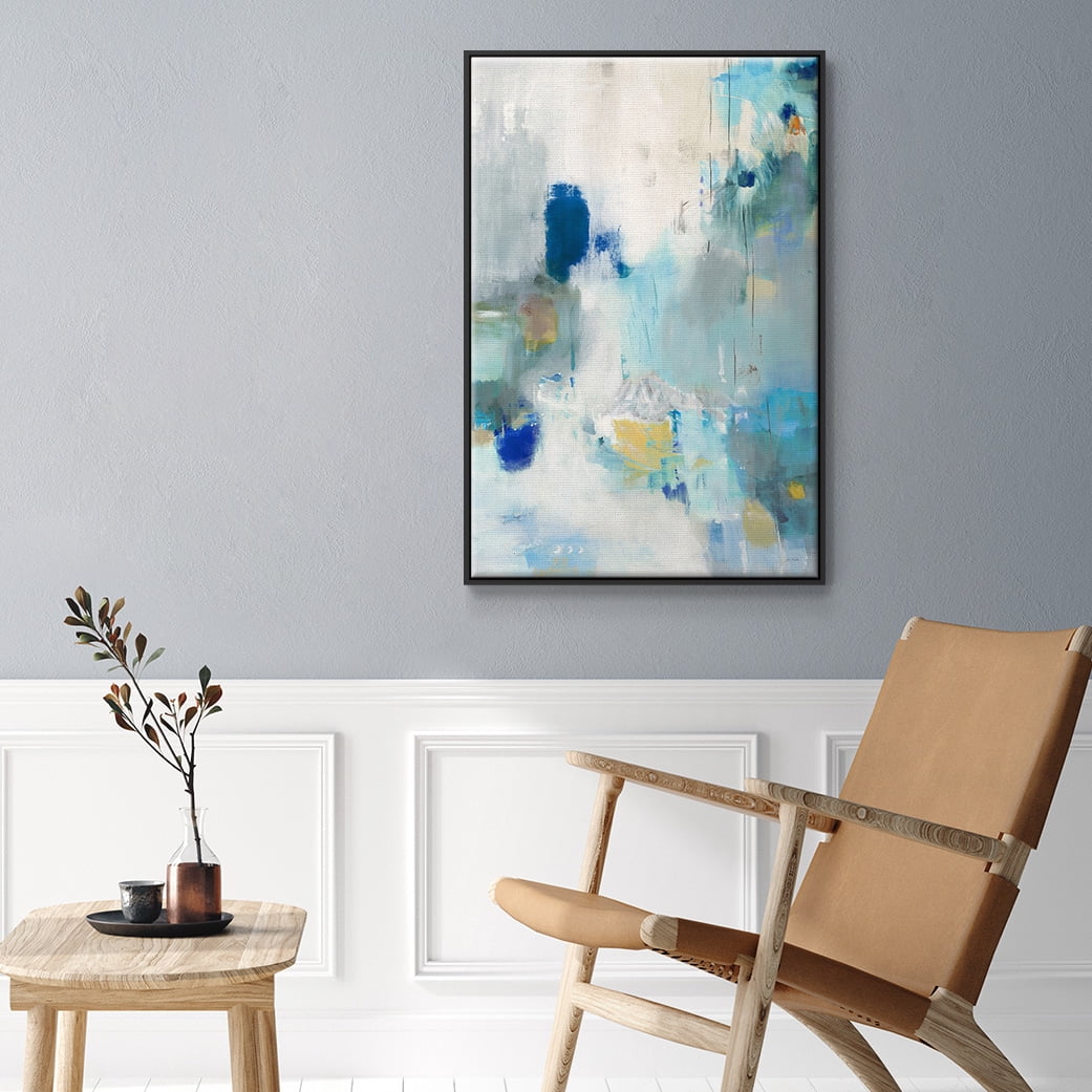 Celeste Motion II Framed Premium Gallery Wrapped Canvas - Ready to Hang - 25 x 37 - Black Floating Frame
