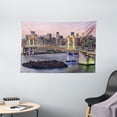 thumbnail image 1 of Cityscape Tapestry, Tokyo Japanese Capital City Rainbow Bridge Skyscrapers Ultra-Modern Town Scene, Wall Hanging for Bedroom Living Room Dorm Decor, 60W X 40L Inches, Multicolor, by Ambesonne, 1 of 2