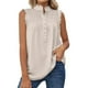 thumbnail image 2 of Camiseta sin mangas para mujer camiseta sin mangas de verano para mujer camisas informales de poliéster sin mangas chaleco con cuello de botones lavable a máquina ANGGREK Otros, 2 of 6