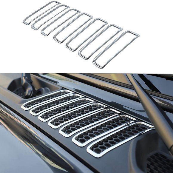 JL Couvercle d'Aération de Capot, Garniture d'Admission d'Air, Cadre Décoratif pour Wrangler JL 2018+ et Accessoires de Voiture JT Gladiateur, C