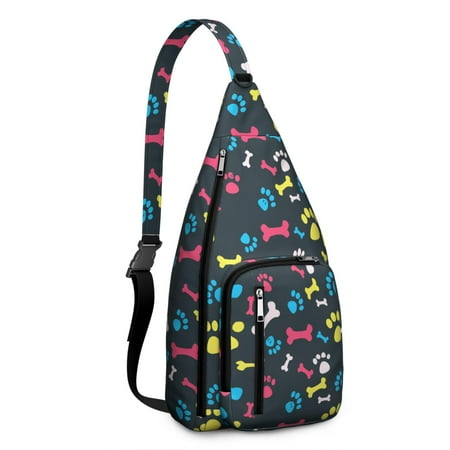 Canine Themed Sling Bag - Pet Inspired Shoulder Backpack  Compact Travel Essential for Students & Office Workers