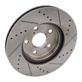 thumbnail image 2 of KarParts360 For Toyota Sienna 2004-2010 Brake Disc Driver OR Passenger Side | Single Piece | Front | Natural | Cross-Drilled And Slotted | Vented | 5 Lugs | Plain Hat | Replacement For 19380, 31314, 2 of 5