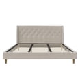 thumbnail image 4 of Novogratz Her Majesty Tufted Upholstered Bed Frame, King, Ivory Velvet, 4 of 20