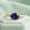 Sterling Silver, variant on Oval Cut Blue Sapphire Gemstone Bezel Band Ring, 925 Sterling Silver Yellow Gold Plated Ring, September Birthstone Handmade Jewelry, Anniversary Gift