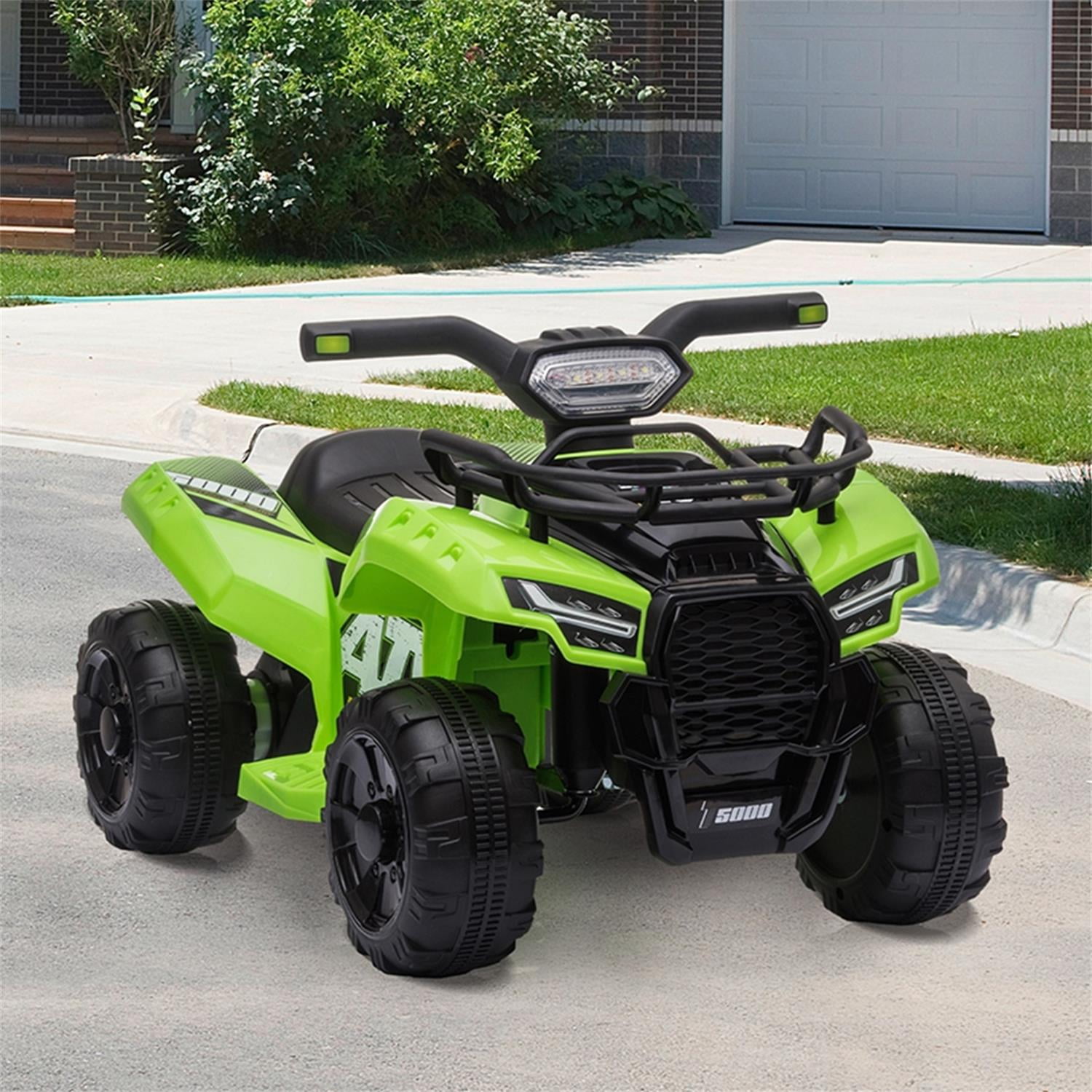 CIPACHO Kids ATV, 6V Battery Powered Electric Vehicle w/LED Light, Horn, Music, Wear-Resistant Wheels, Ride on Car 4 Wheeler Quad for Toddler Boys Girls 18-36 Months, Green