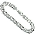 thumbnail image 4 of Sterling Silver 10.5mm Flat Mariner Chain Necklace for Men Nickel Free Italy 20 inch, 4 of 5