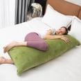 thumbnail image 2 of AIR-Body Pillows for Adults, Long Pillow for Bed, Firm Large Body Pillow with Velvet Cover for Side Sleeper, 20x54 Inches (Green), 2 of 4